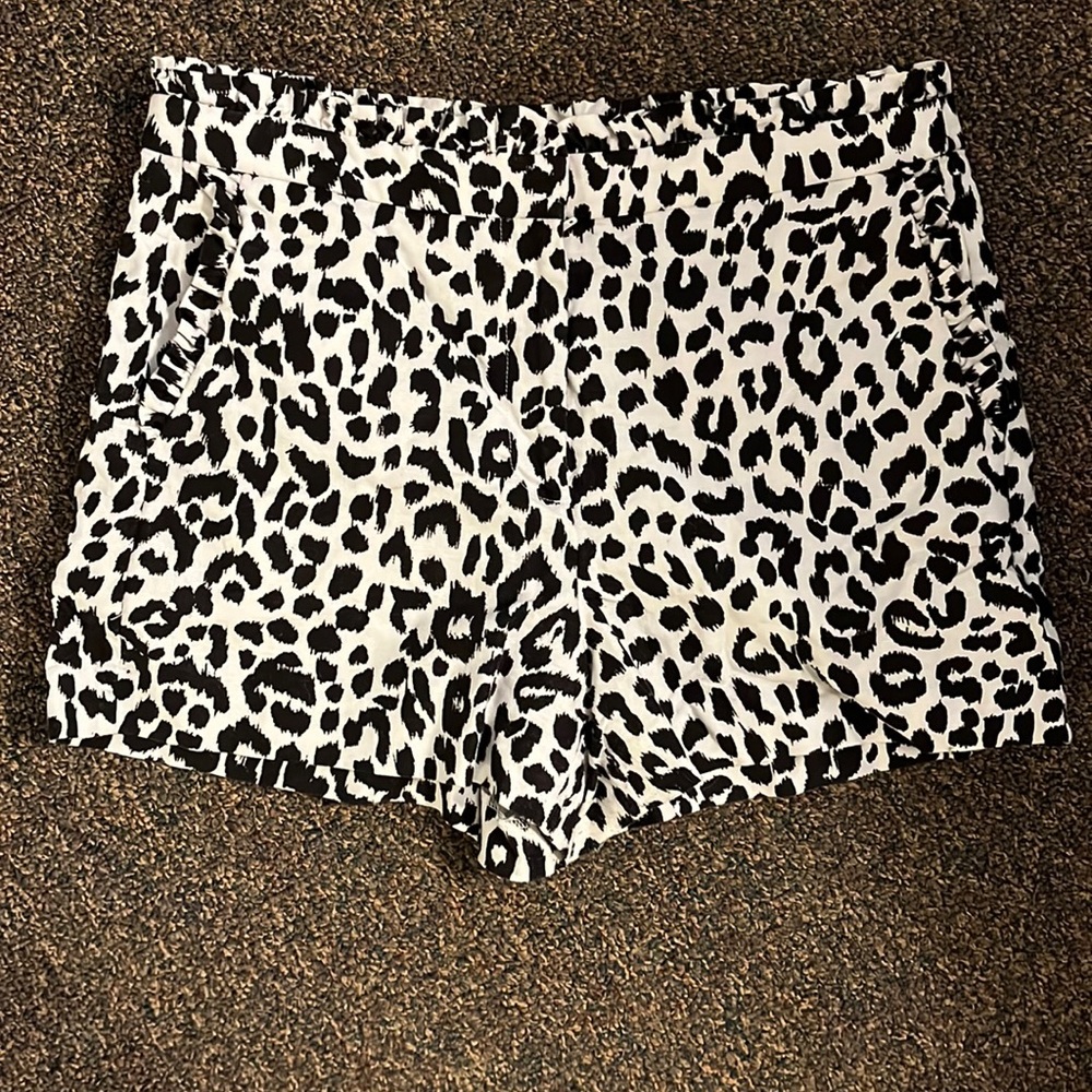 J. Crew animal print linen shorts